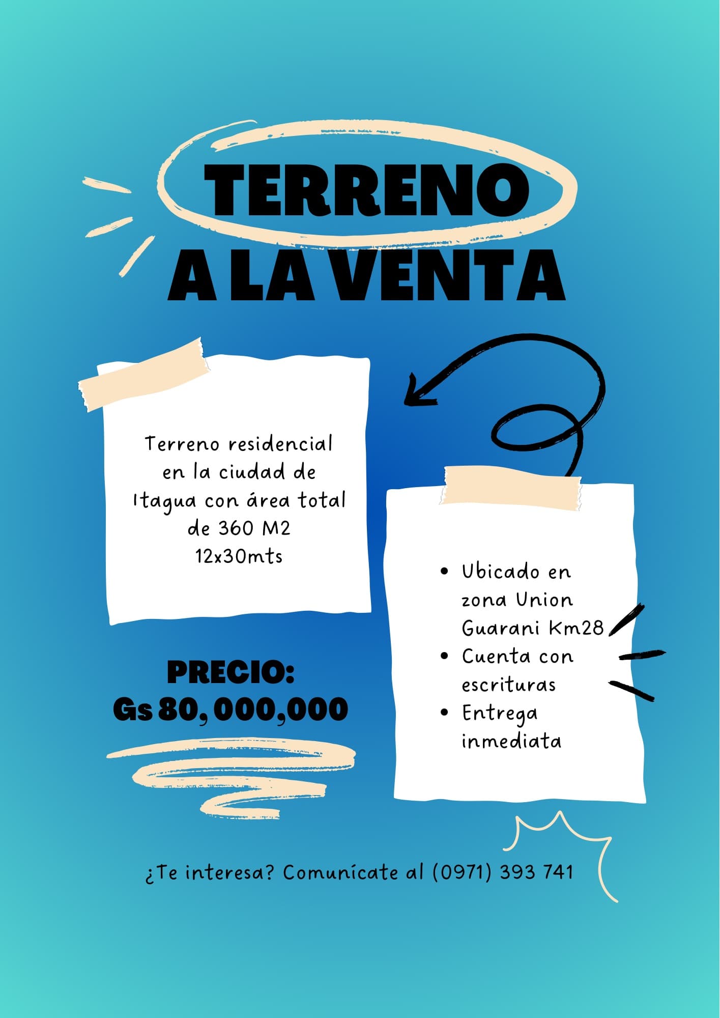 Photo by https://trato-hecho.nyc3.digitaloceanspaces.com/nextImages/e92f10ea-440f-47a8-bea4-1b636ec55a62-Flyer Venta de Terreno Llamativo Azul Turquesa - 1.jpeg